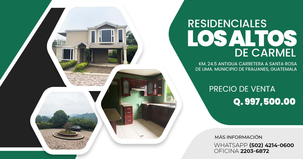 Venta de Casa o Casas, Terrenos, Propiedades, Apartamentos, Inmuebles en Guatemala, zona 11, zona 7, zona 2, zona 18, zona 16, Mixco, Carretera Al Salvador, Fraijanes, Santa Catarina Pinula, Antigua Guatemala, Villa Nueva, Villa Canales, San Miguel Petapa - Venta o Alquiler de Casas En Guatemala