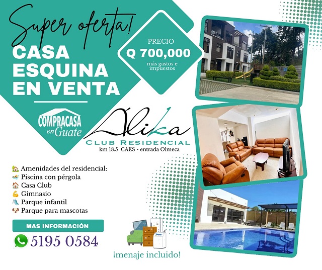 Venta de Casa o Casas, Terrenos, Propiedades, Apartamentos, Inmuebles en Guatemala, zona 11, zona 7, zona 2, zona 18, zona 16, Mixco, Carretera Al Salvador, Fraijanes, Santa Catarina Pinula, Antigua Guatemala, Villa Nueva, Villa Canales, San Miguel Petapa - Venta o Alquiler de Casas En Guatemala